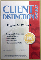 Client Distinction Award - Eugene M. Whissel, II